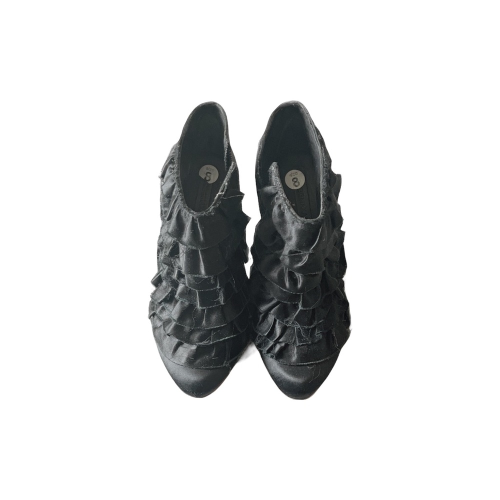 Satin BCBG black ankle booties